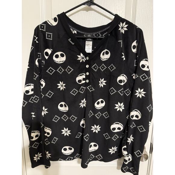 Nightmare Before Christmas JACK SKELETON Sleep Pajama Top Shirt MD Halloween - Picture 1 of 6